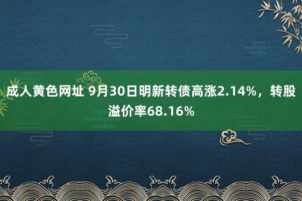 成人黄色网址 9月30日明新转债高涨2.14%,转股溢价率68.16%