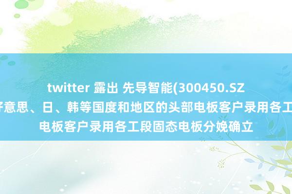 twitter 露出 先导智能(300450.SZ)：公司还是向欧、好意思、日、韩等国度和地区的头部电板客户录用各工段固态电板分娩确立