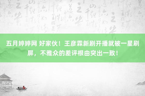 五月婷婷网 好家伙！王彦霖新剧开播就被一星刷屏，不雅众的差评根由突出一致！
