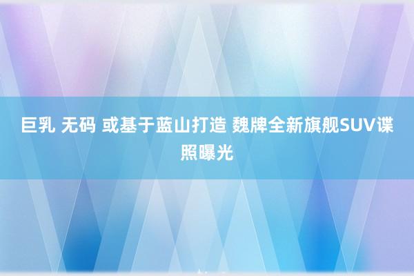巨乳 无码 或基于蓝山打造 魏牌全新旗舰SUV谍照曝光