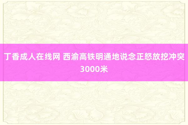 丁香成人在线网 西渝高铁明通地说念正怒放挖冲突3000米