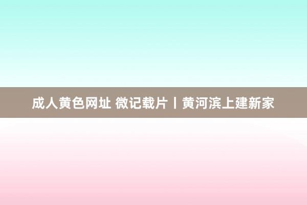 成人黄色网址 微记载片丨黄河滨上建新家