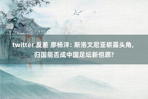 twitter 反差 廖杨洋: 斯洛文尼亚崭露头角， 归国能否成中国足坛新但愿?