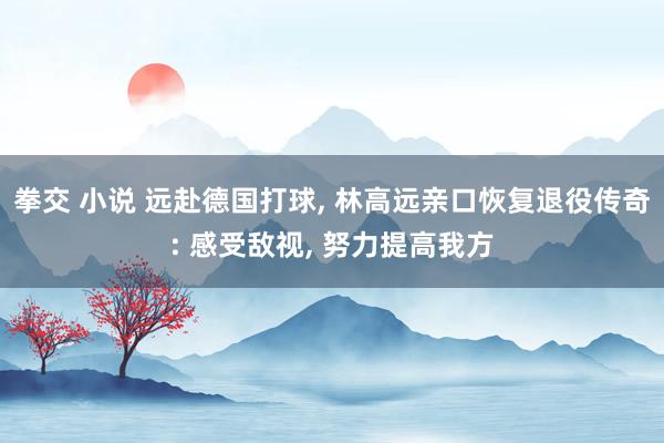 拳交 小说 远赴德国打球， 林高远亲口恢复退役传奇: 感受敌视， 努力提高我方