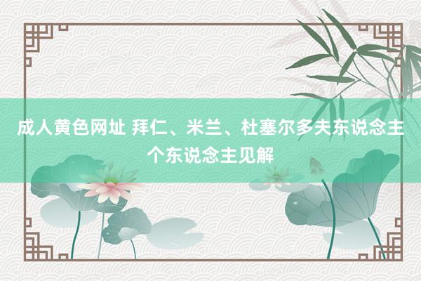成人黄色网址 拜仁、米兰、杜塞尔多夫东说念主个东说念主见解