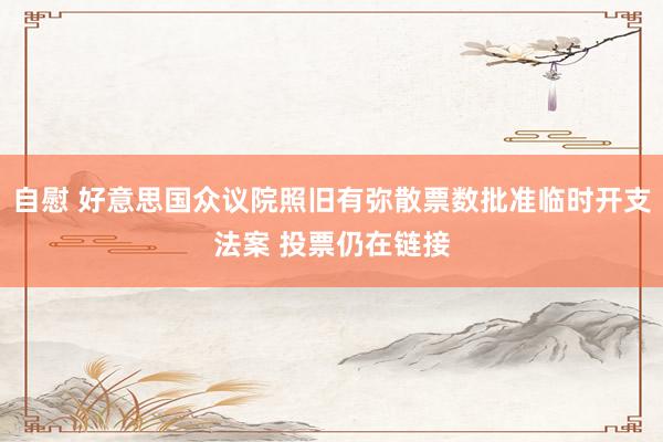 自慰 好意思国众议院照旧有弥散票数批准临时开支法案 投票仍在链接