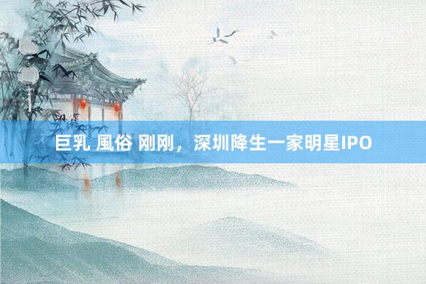 巨乳 風俗 刚刚，深圳降生一家明星IPO