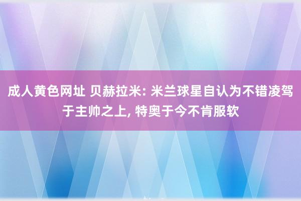 成人黄色网址 贝赫拉米: 米兰球星自认为不错凌驾于主帅之上， 特奥于今不肯服软