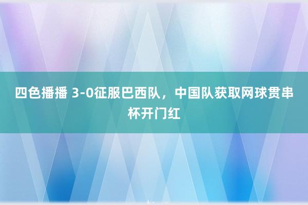 四色播播 3-0征服巴西队，中国队获取网球贯串杯开门红
