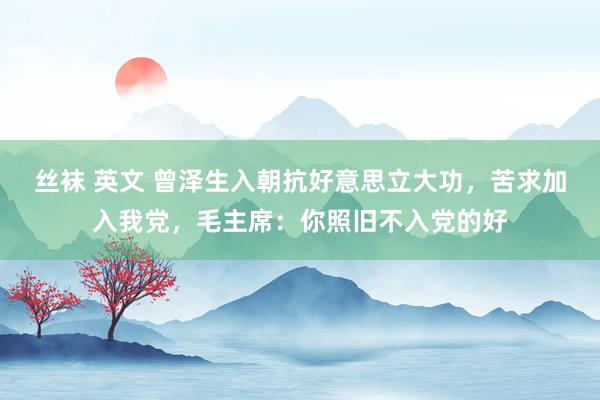 丝袜 英文 曾泽生入朝抗好意思立大功，苦求加入我党，毛主席：你照旧不入党的好