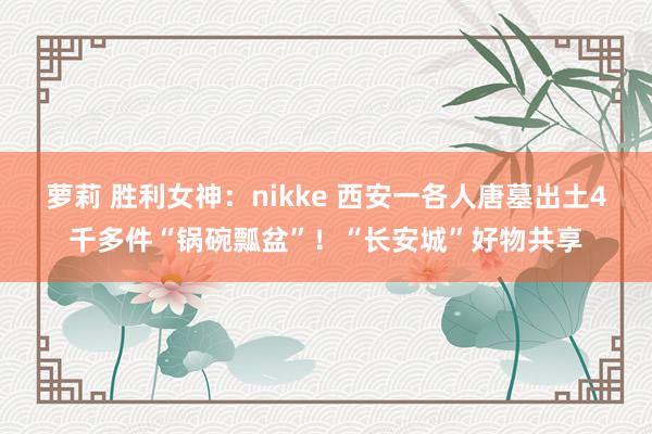 萝莉 胜利女神：nikke 西安一各人唐墓出土4千多件“锅碗瓢盆”！“长安城”好物共享