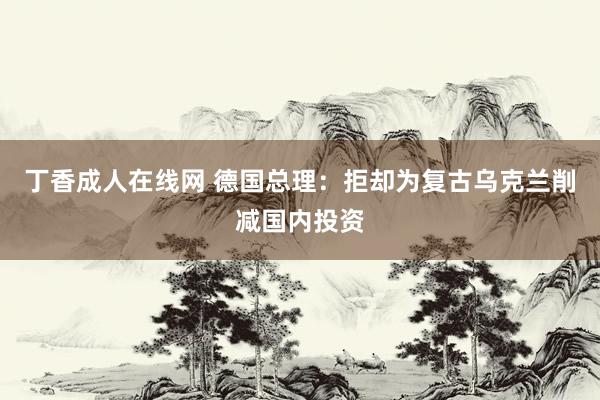 丁香成人在线网 德国总理：拒却为复古乌克兰削减国内投资