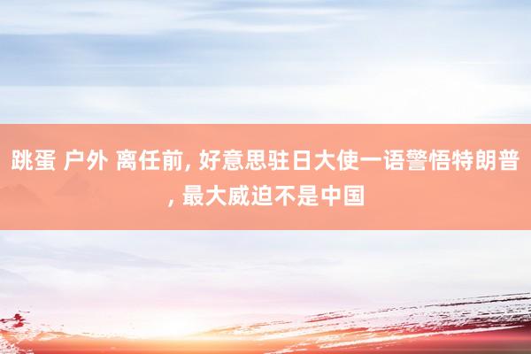 跳蛋 户外 离任前， 好意思驻日大使一语警悟特朗普， 最大威迫不是中国