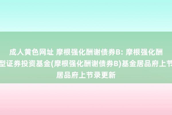成人黄色网址 摩根强化酬谢债券B: 摩根强化酬谢债券型证券投资基金(摩根强化酬谢债券B)基金居品府上节录更新