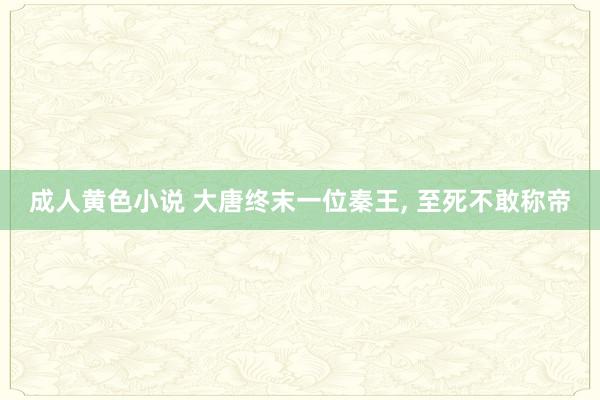 成人黄色小说 大唐终末一位秦王， 至死不敢称帝