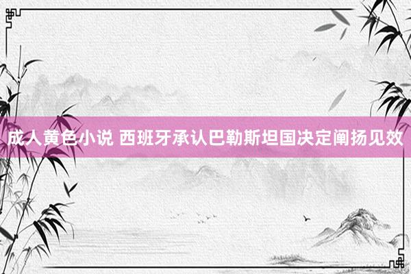 成人黄色小说 西班牙承认巴勒斯坦国决定阐扬见效