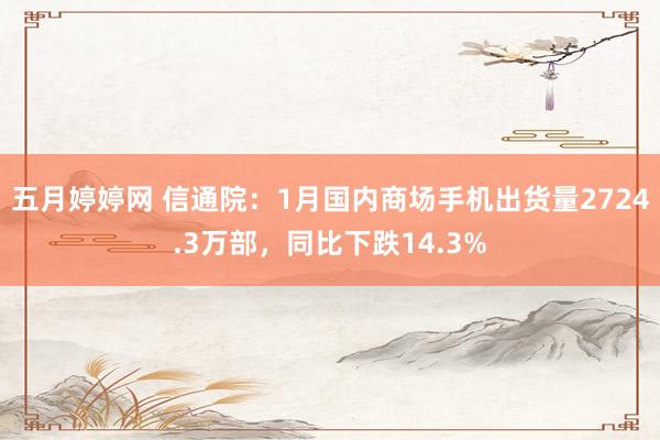 五月婷婷网 信通院：1月国内商场手机出货量2724.3万部，同比下跌14.3%