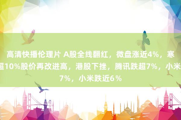高清快播伦理片 A股全线翻红，微盘涨近4%，寒武纪涨超10%股价再改进高，港股下挫，腾讯跌超7%，小米跌近6％