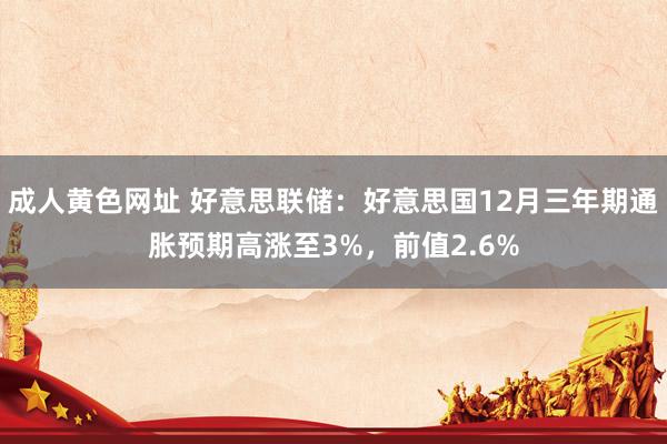 成人黄色网址 好意思联储：好意思国12月三年期通胀预期高涨至3%，前值2.6%