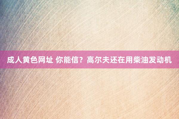 成人黄色网址 你能信？高尔夫还在用柴油发动机