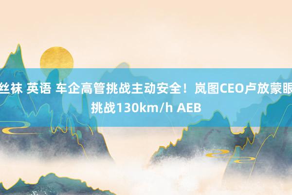 丝袜 英语 车企高管挑战主动安全！岚图CEO卢放蒙眼挑战130km/h AEB