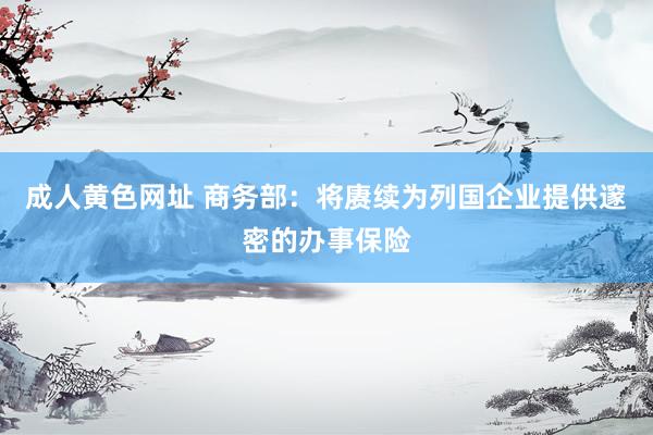 成人黄色网址 商务部：将赓续为列国企业提供邃密的办事保险