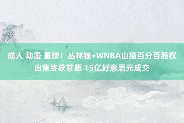 成人 动漫 重磅！丛林狼+WNBA山猫百分百股权出售终获甘愿 15亿好意思元成交