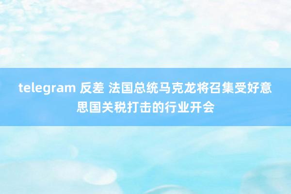 telegram 反差 法国总统马克龙将召集受好意思国关税打击的行业开会
