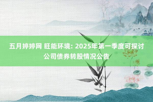 五月婷婷网 旺能环境: 2025年第一季度可探讨公司债券转股情况公告