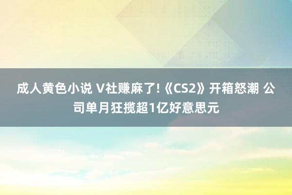 成人黄色小说 V社赚麻了!《CS2》开箱怒潮 公司单月狂揽超1亿好意思元