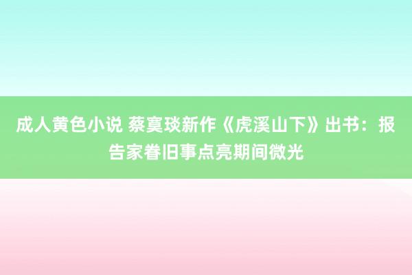 成人黄色小说 蔡寞琰新作《虎溪山下》出书：报告家眷旧事点亮期间微光