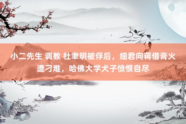 小二先生 调教 杜聿明被俘后，细君向蒋借膏火遭刁难，哈佛大学犬子愤恨自尽