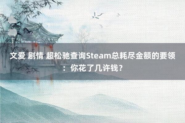 文爱 剧情 超松驰查询Steam总耗尽金额的要领：你花了几许钱？