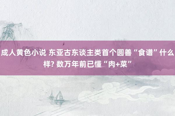 成人黄色小说 东亚古东谈主类首个圆善“食谱”什么样? 数万年前已懂“肉+菜”