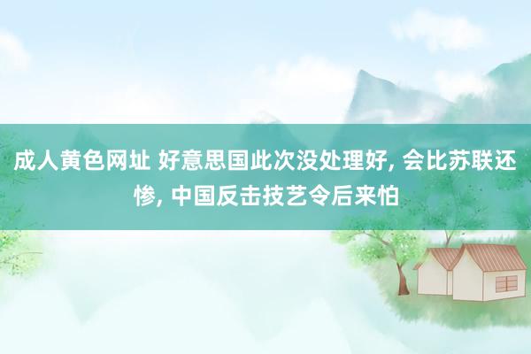 成人黄色网址 好意思国此次没处理好， 会比苏联还惨， 中国反击技艺令后来怕
