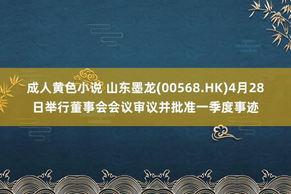 成人黄色小说 山东墨龙(00568.HK)4月28日举行董事会会议审议并批准一季度事迹