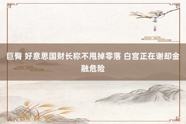 巨臀 好意思国财长称不甩掉零落 白宫正在谢却金融危险