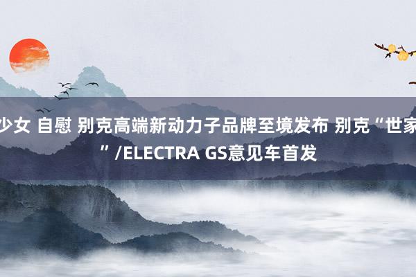 少女 自慰 别克高端新动力子品牌至境发布 别克“世家”/ELECTRA GS意见车首发
