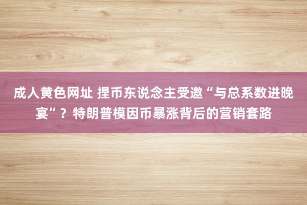 成人黄色网址 捏币东说念主受邀“与总系数进晚宴”？特朗普模因币暴涨背后的营销套路