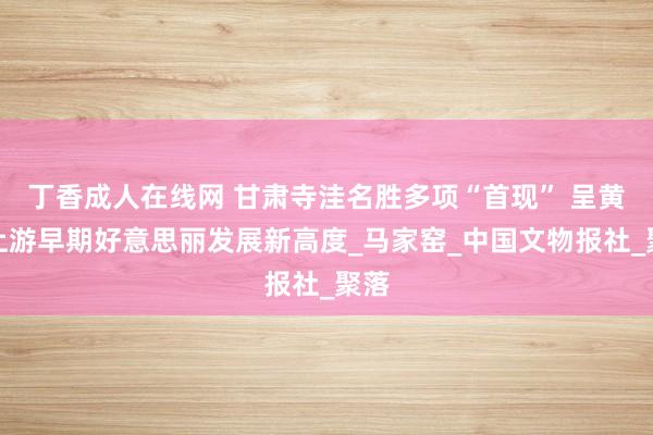 丁香成人在线网 甘肃寺洼名胜多项“首现” 呈黄河上游早期好意思丽发展新高度_马家窑_中国文物报社_聚落