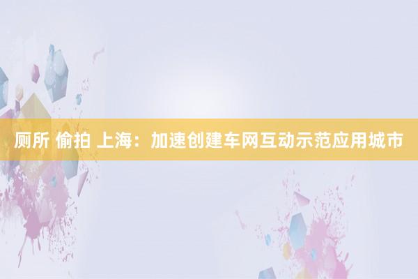厕所 偷拍 上海：加速创建车网互动示范应用城市