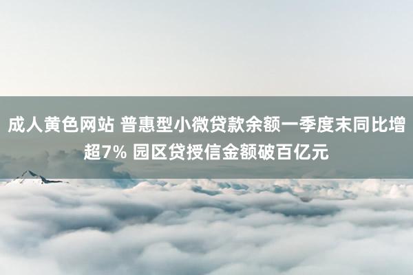 成人黄色网站 普惠型小微贷款余额一季度末同比增超7% 园区贷授信金额破百亿元